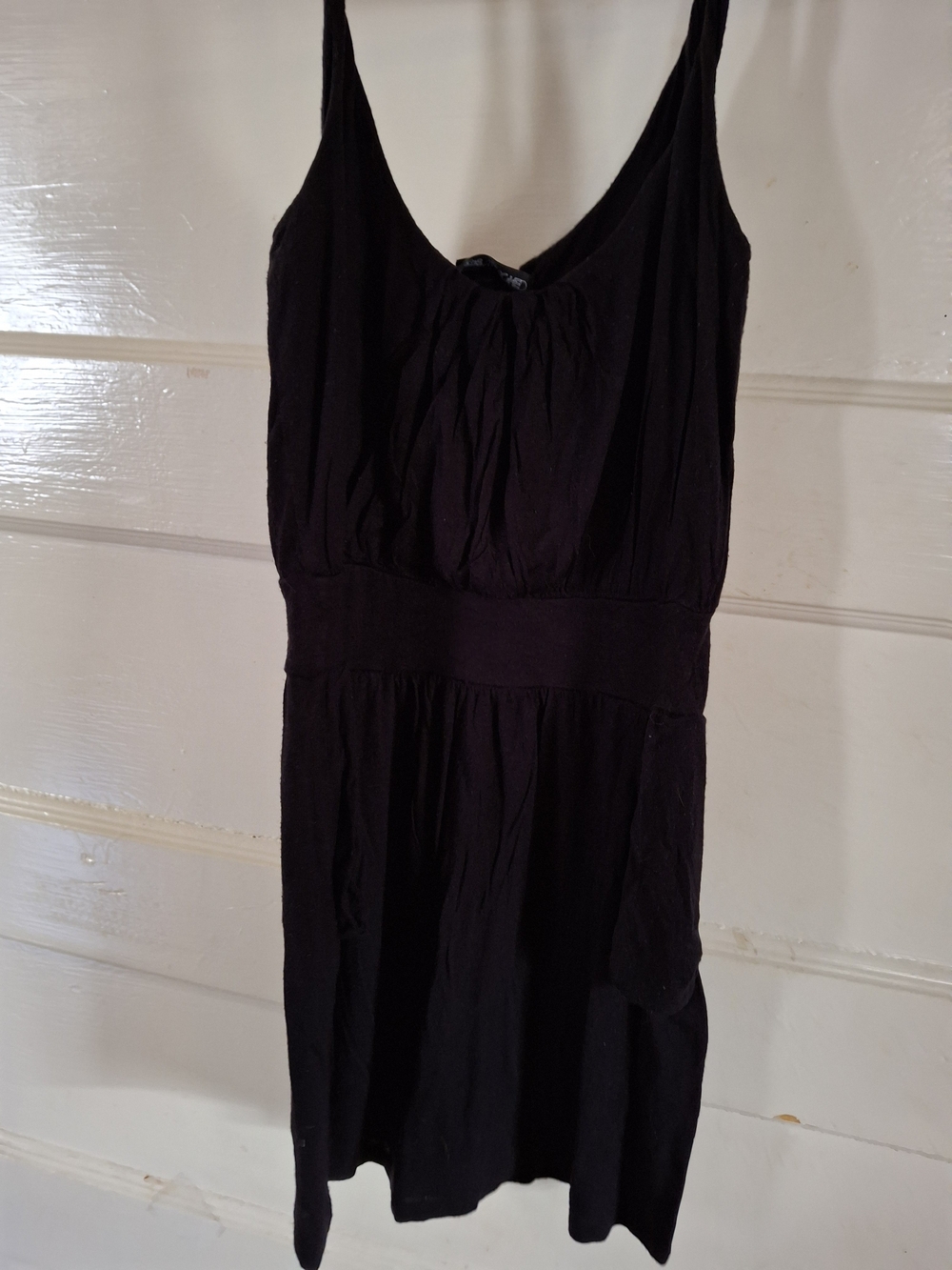 Strings Attached Black Sleeveless Empire-Waist Tunic Top (MIS 556)